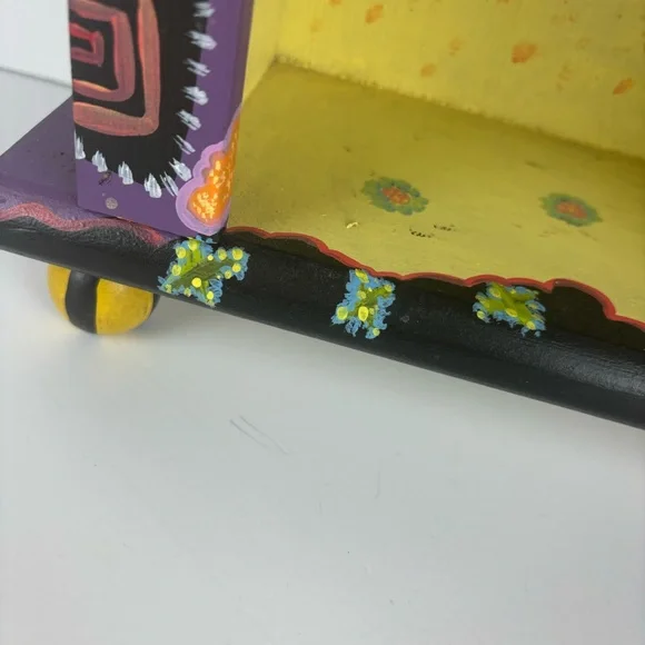 Colorful Handpainted Wooden Shelf-whimsical Artsy